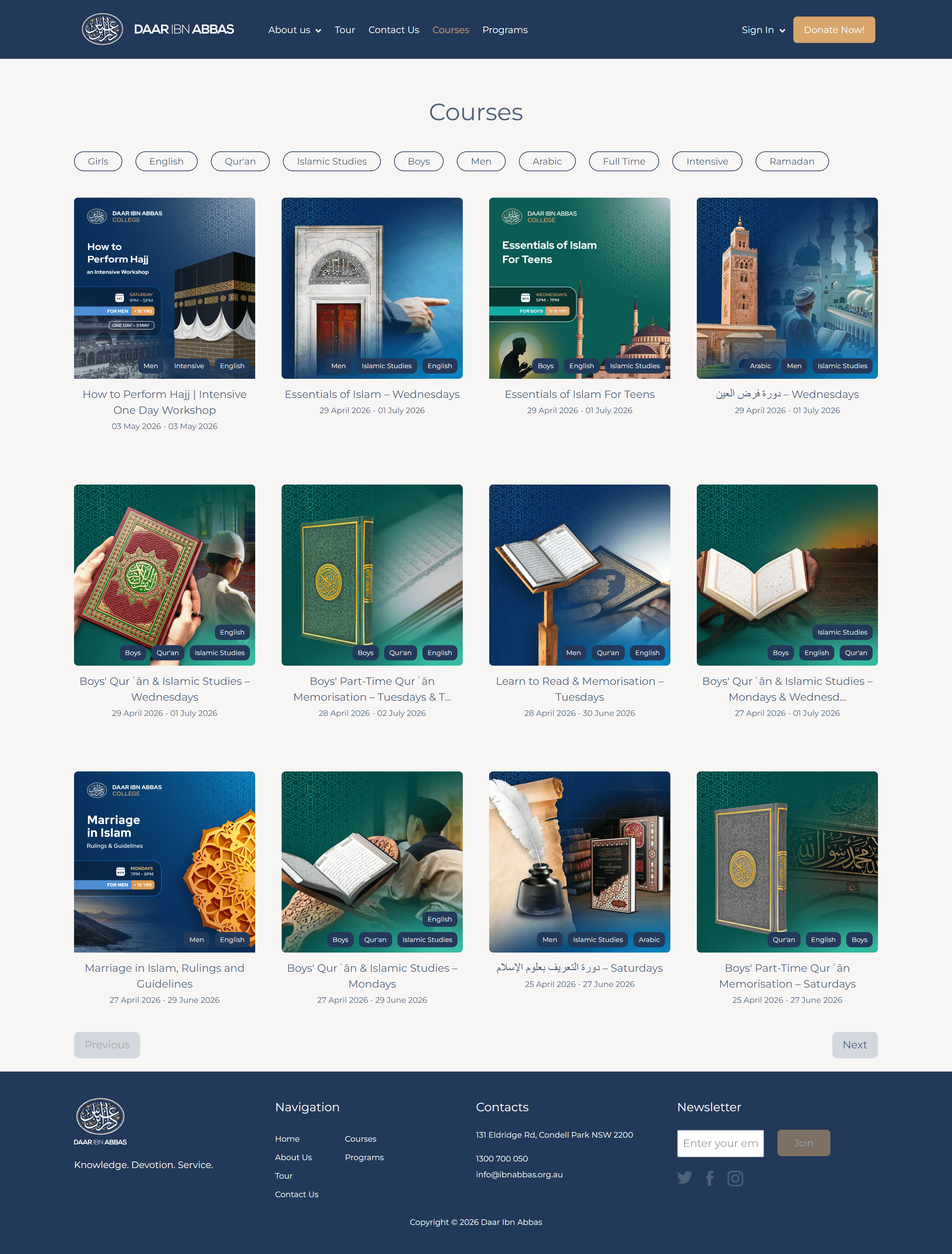 Desktop Courses Interface