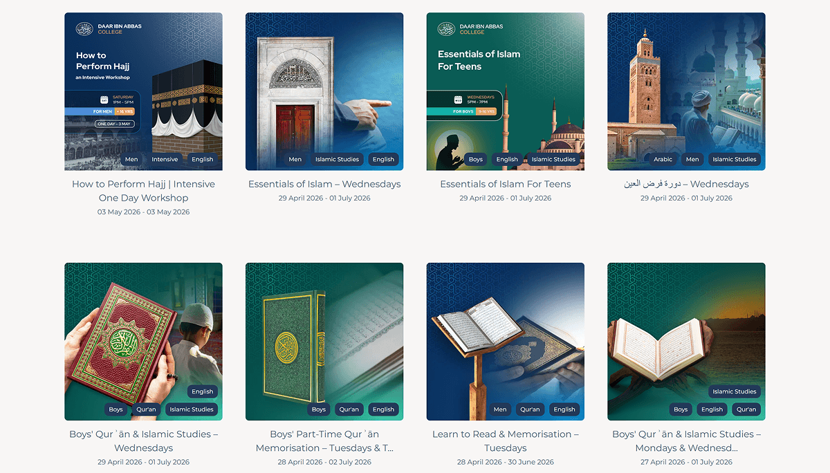 Courses Interface with Dynamic Layout