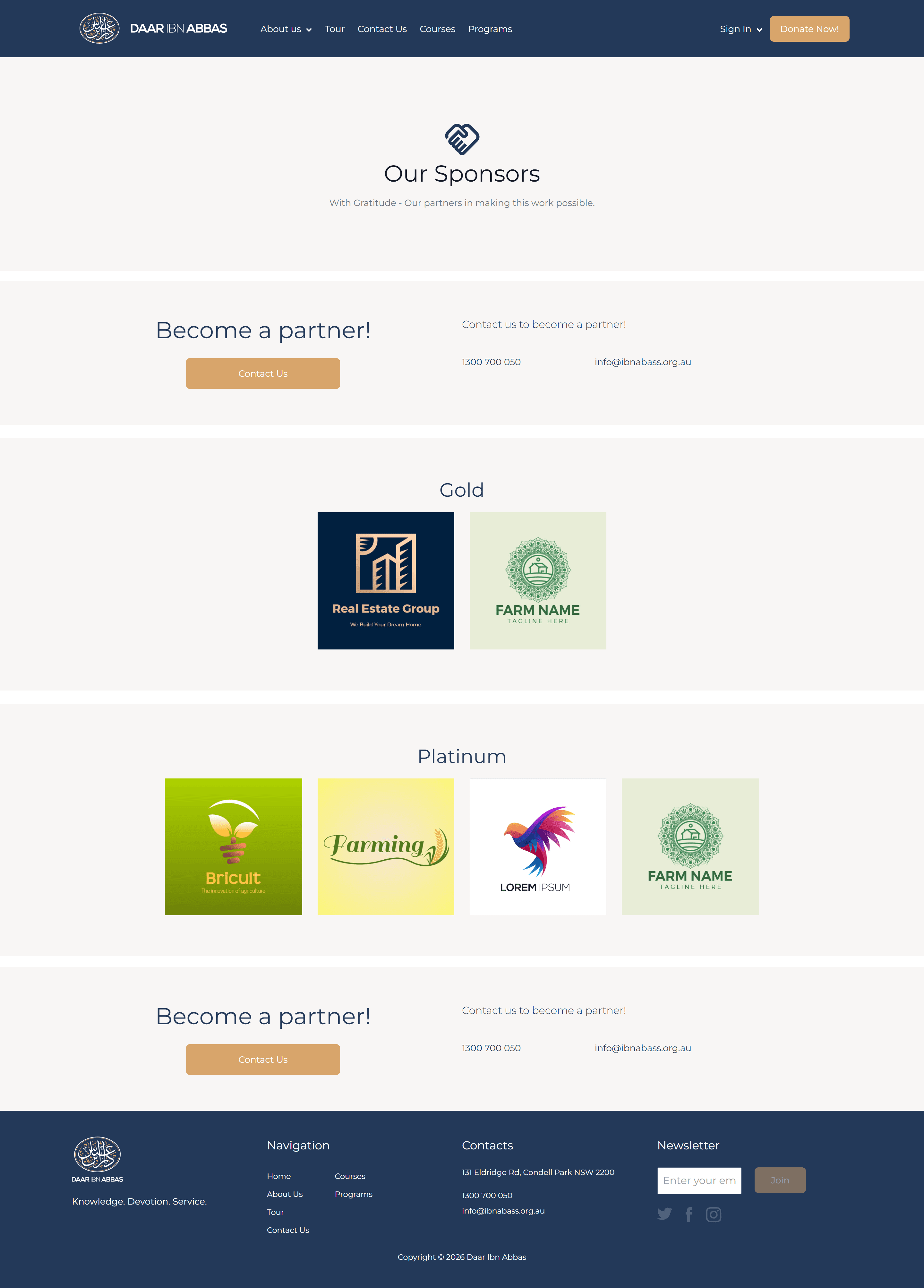 Desktop Sponsors Layout